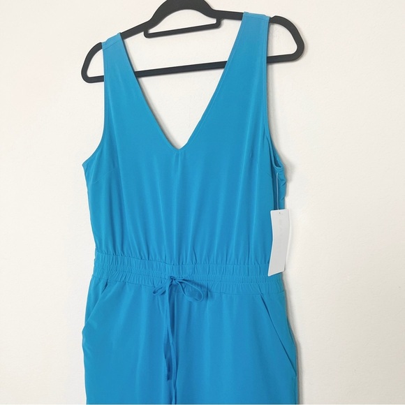 Athleta Avenue Sleeveless Jumpsuit Color Pacific Size Medium Petite - Picture 8 of 16